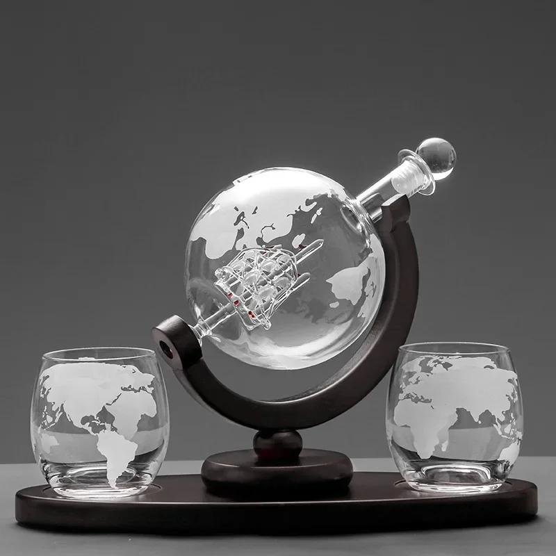 Decanter Globe Set - Juego de vasos de whisky, Globo