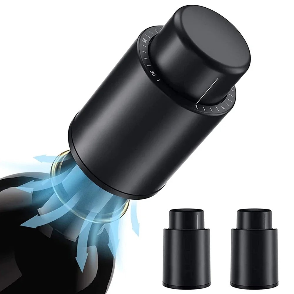 Wine Preservation Pump - Tapón de vacío tipo push para