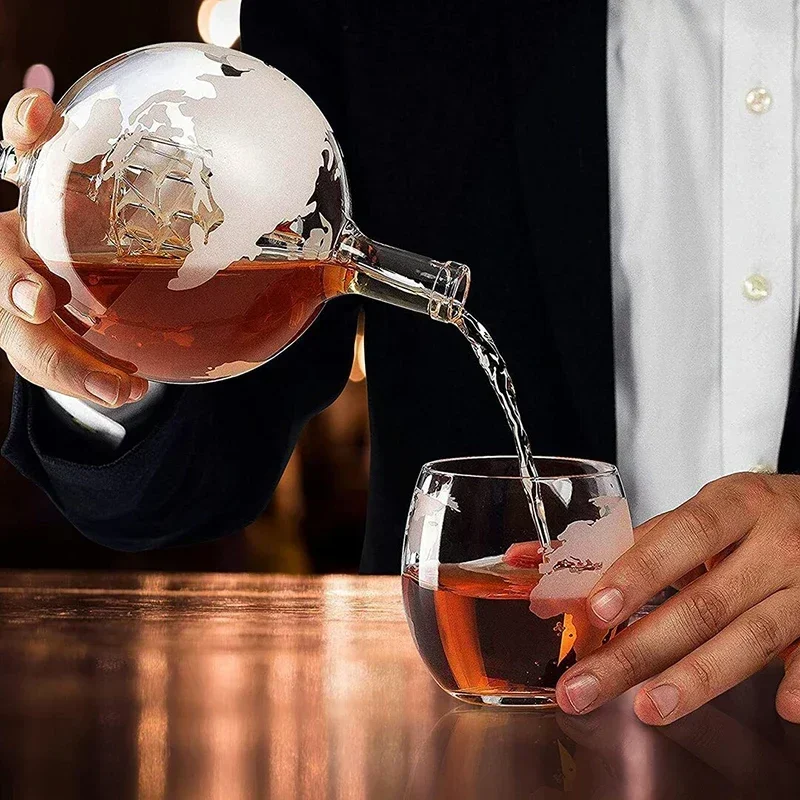 Decanter Globe Set - Juego de decantador de whisky de