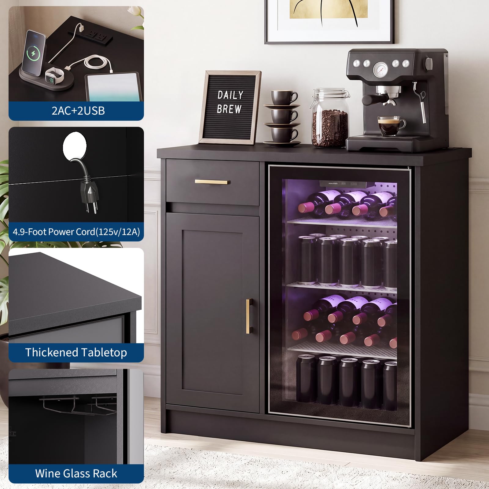 Mueble Bar de Vino Estilo Rúst - Home Bar And Fridge reseña y precio